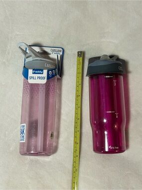 2 new Camelbak water bottle eddy spill proof pink bpa free .6L .5L basic straw